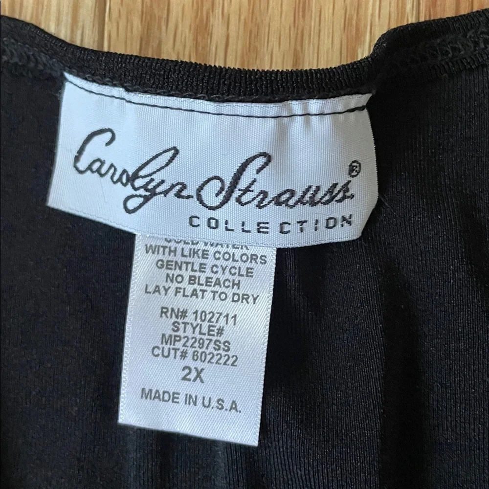 Carolyn Strauss Collection Top Womens 2X Black Sleeveless Blouse Minimalist - Picture 2 of 7